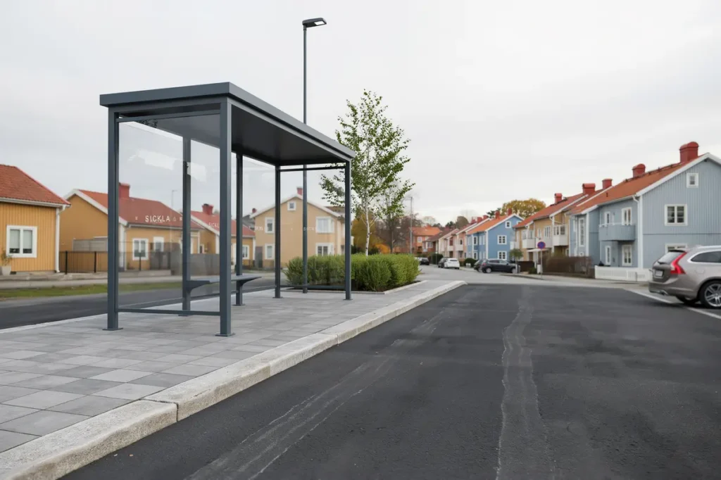 byte och h jning av kantsten vid bussh llplats i sickla nacka